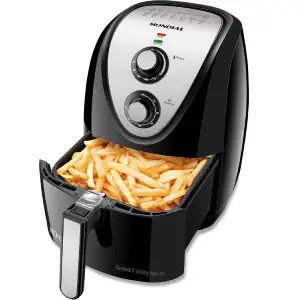 Fritadeira Sem Óleo Mondial, Grand Family Inox - 5L, 110V, Preto, 1900W - AFN-50-BI